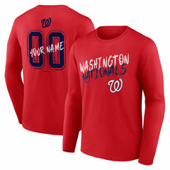 Washington Nationals  Hustle Personalized Name & Number Long Sleeve T-Shirt - MLB T-shirts