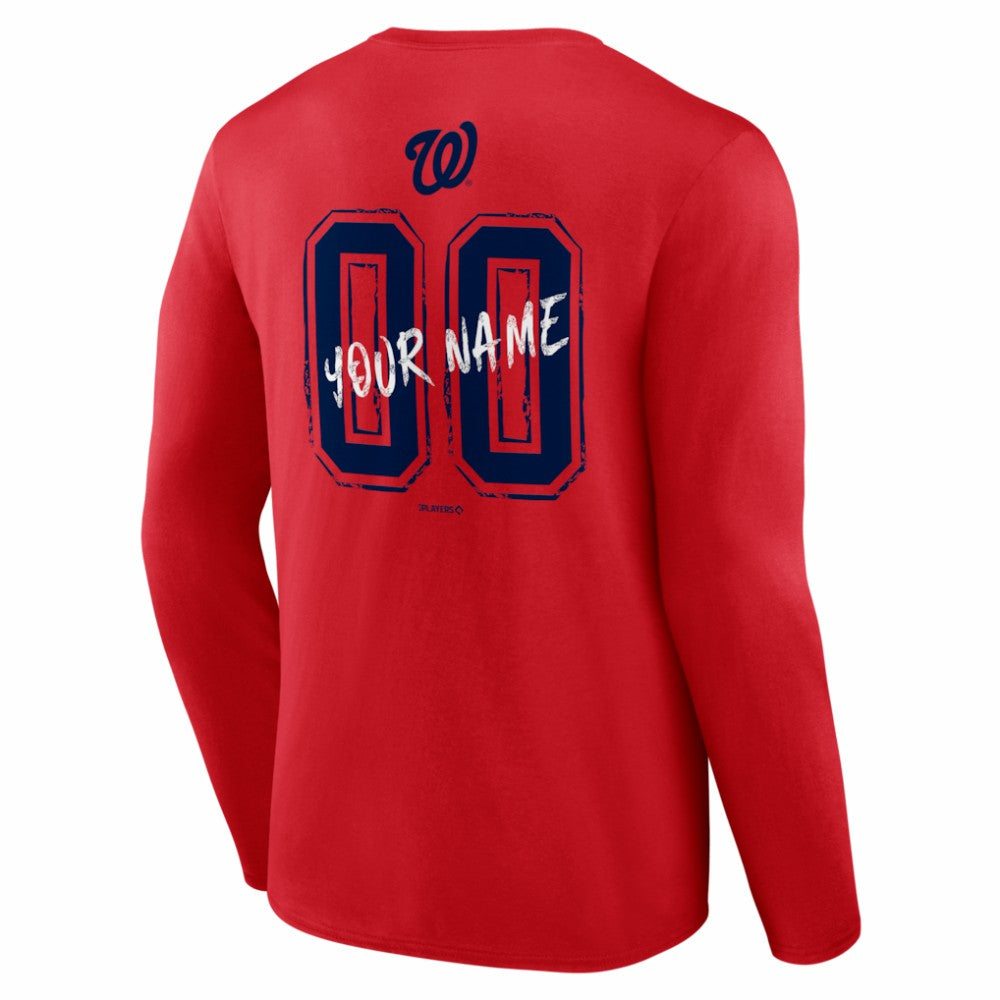 Washington Nationals  Hustle Personalized Name & Number Long Sleeve T-Shirt - MLB T-shirts