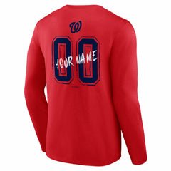 Washington Nationals  Hustle Personalized Name & Number Long Sleeve T-Shirt - MLB T-shirts