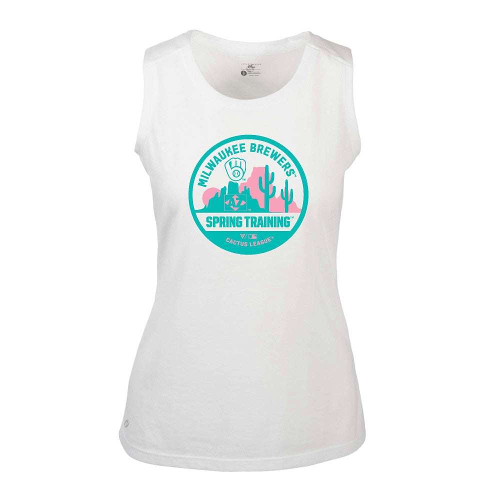 Milwaukee Brewers Levelwear Women's Macy Spring Training Badge Bold Tank Top - MLB Tanks