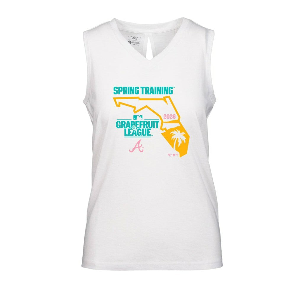 Atlanta Braves Levelwear Women's 2026 Spring Training Paisley Ball Bold Tank - MLB Tanks