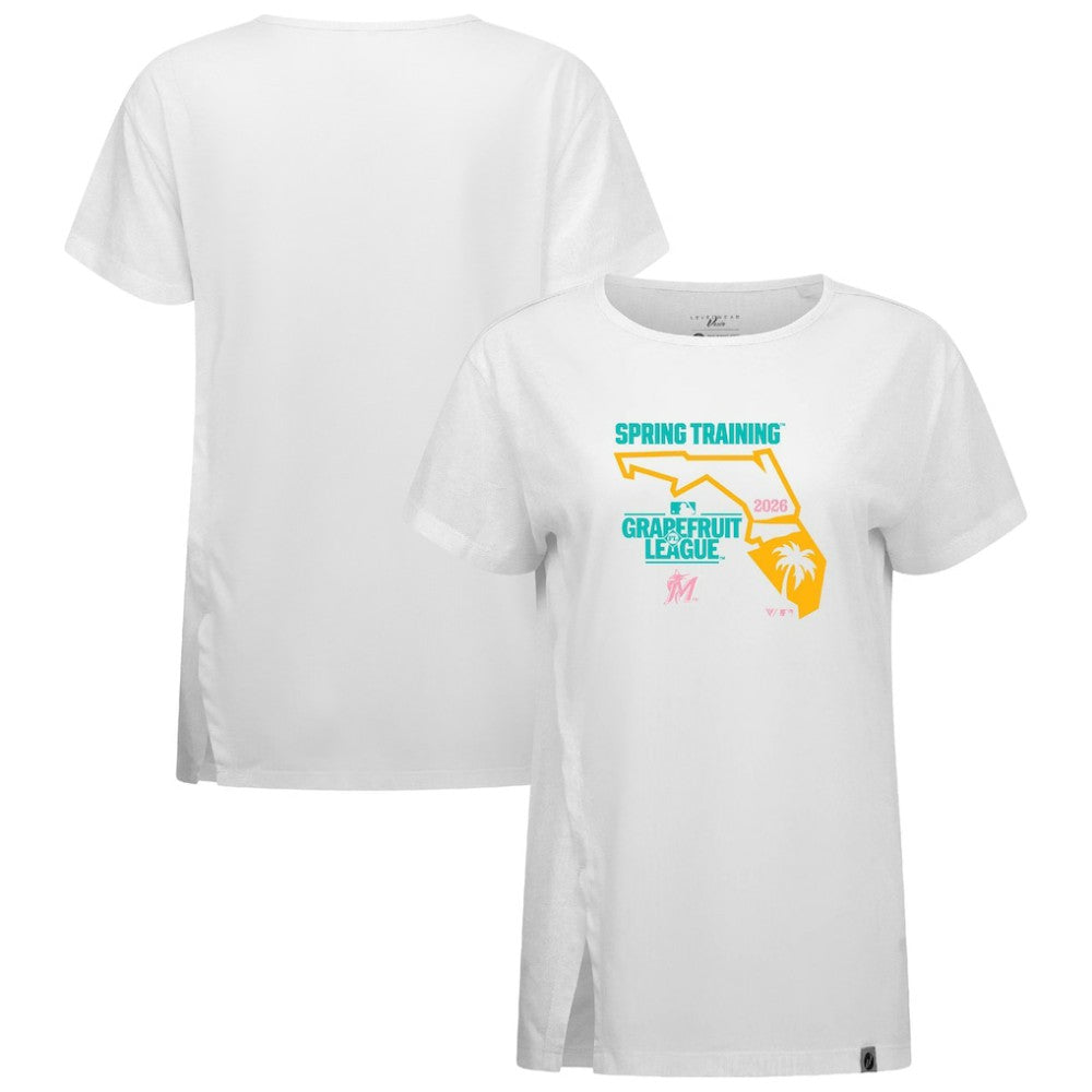 Miami Marlins Levelwear Women's 2026 Spring Training Influx Ball Bold T-Shirt - MLB T-shirts