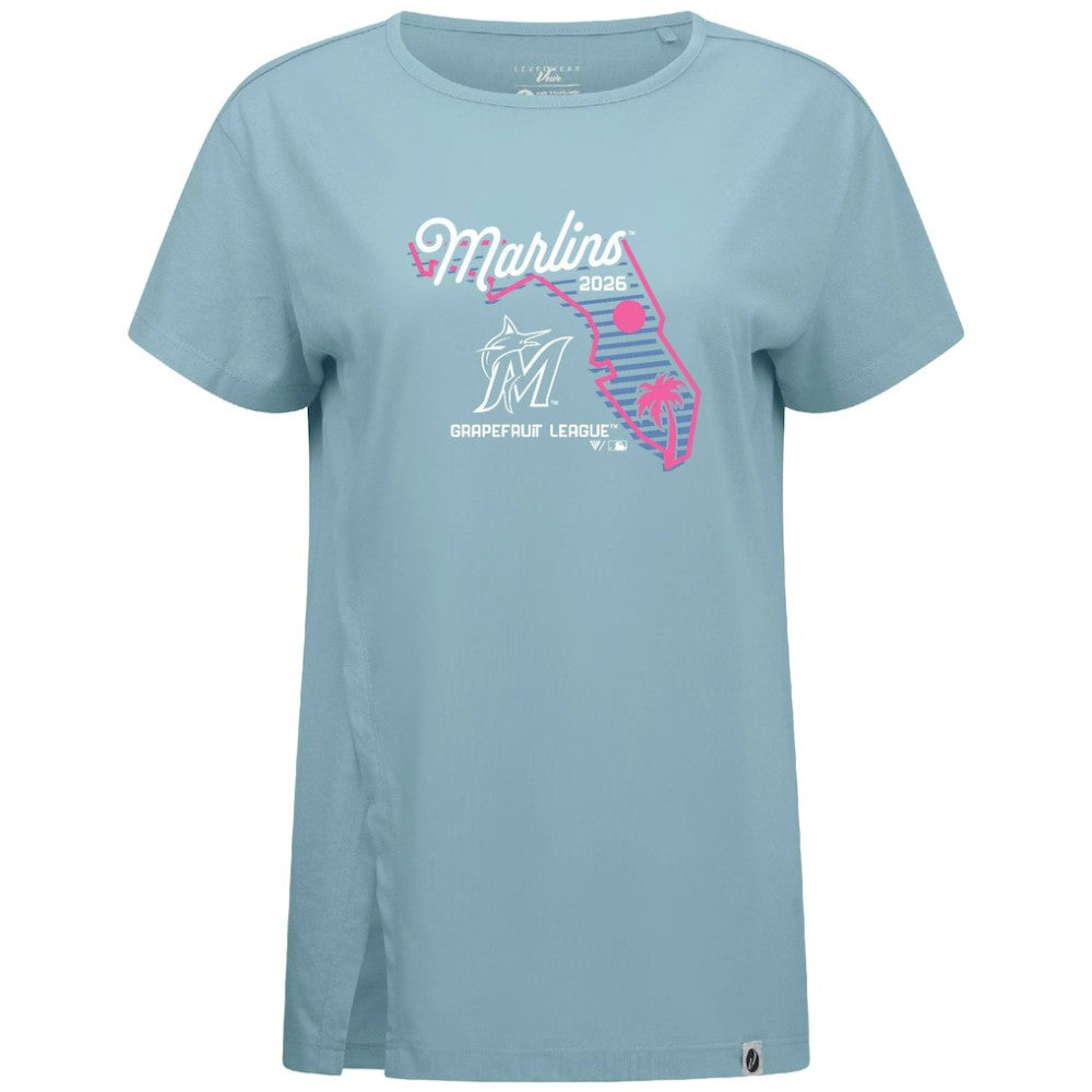 Miami Marlins Levelwear Women's Influx Spring Training Sunrise Bold T-Shirt - MLB T-shirts