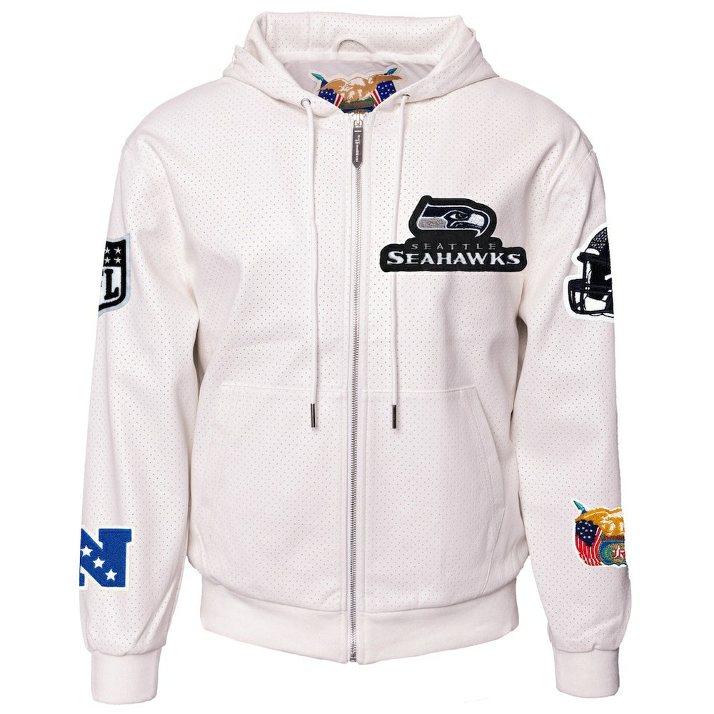 Seattle Seahawks Jeff Hamilton Vegan Leather Full-Zip Hooded Jacket | NFL Online