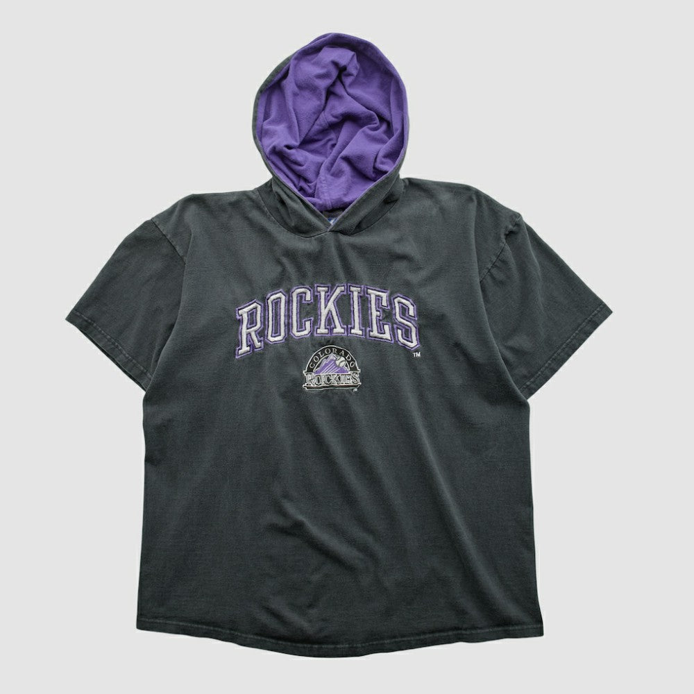 Colorado Rockies Logo 7 90s Hooded T-shirt - MLB T-shirts