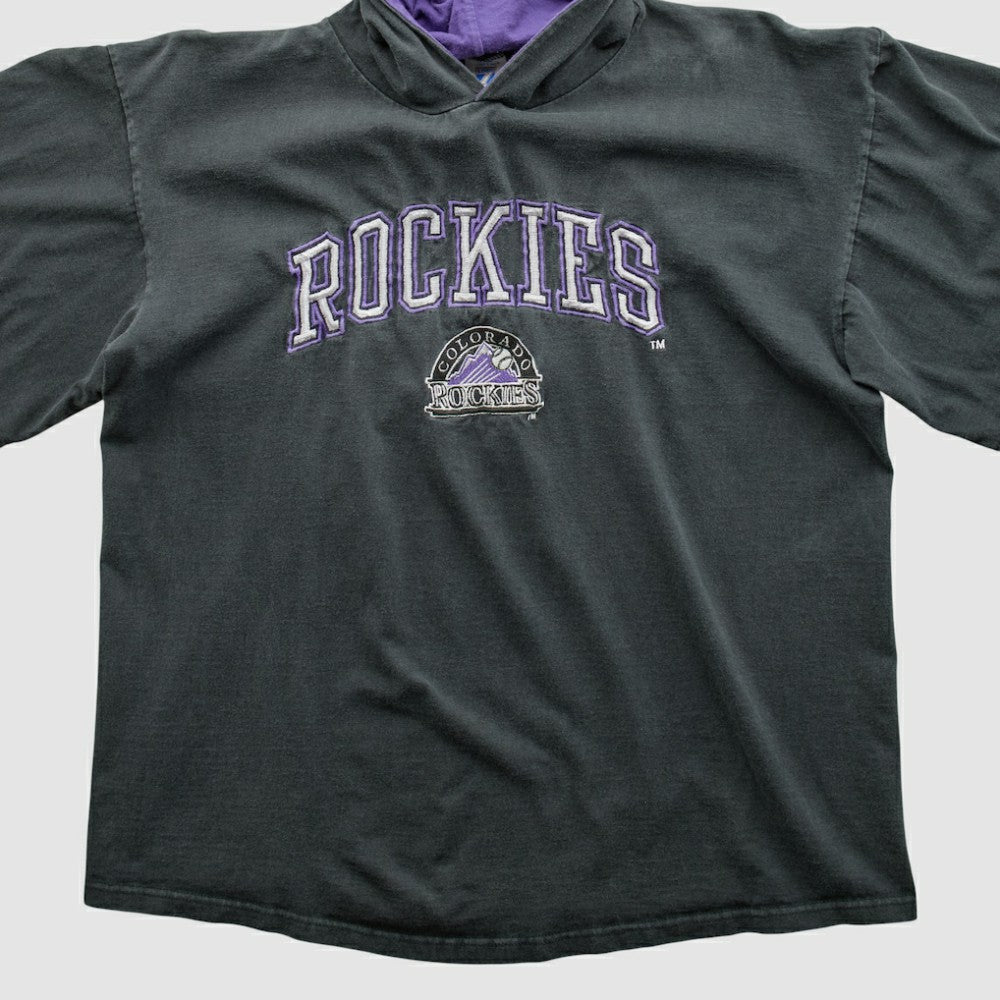 Colorado Rockies Logo 7 90s Hooded T-shirt - MLB T-shirts