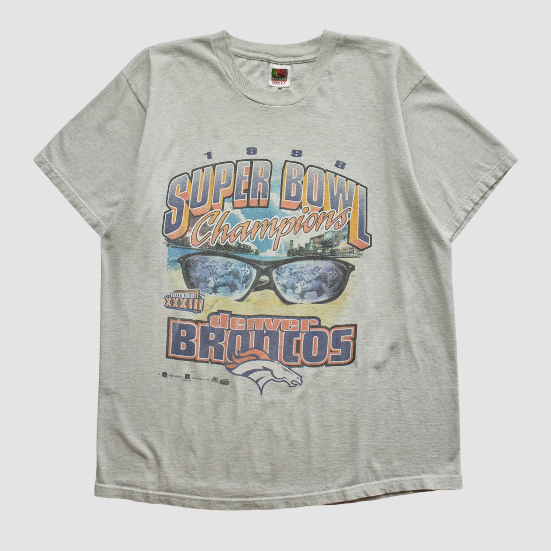 Denver Broncos Super Bowl XXXIII Fruit of The Loom 1998 T-shirt | NFL Outlet