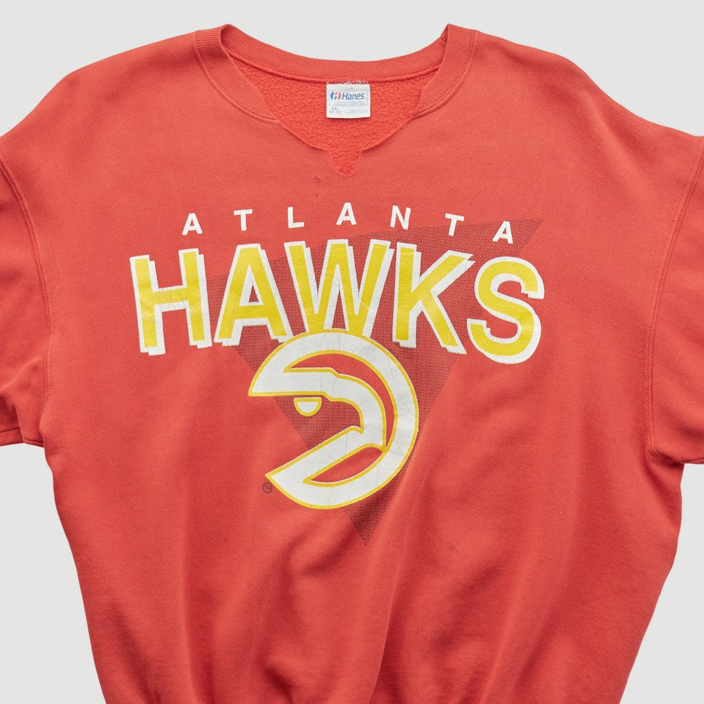Red Atlanta Hawks Hanes 90s Pullover Sweatshirt | NBA