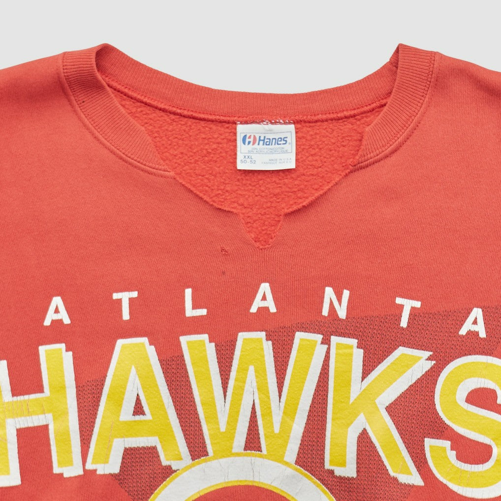 Red Atlanta Hawks Hanes 90s Pullover Sweatshirt | NBA