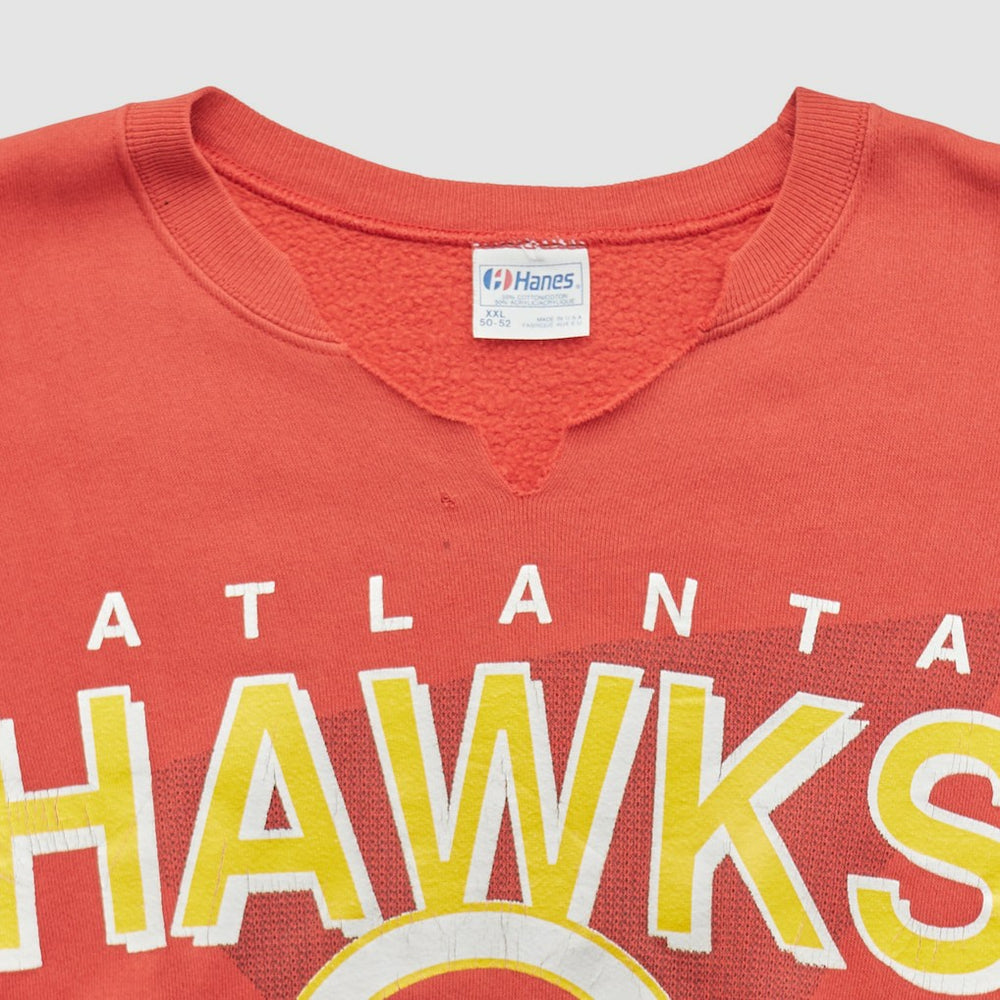 Red Atlanta Hawks Hanes 90s Pullover Sweatshirt | NBA
