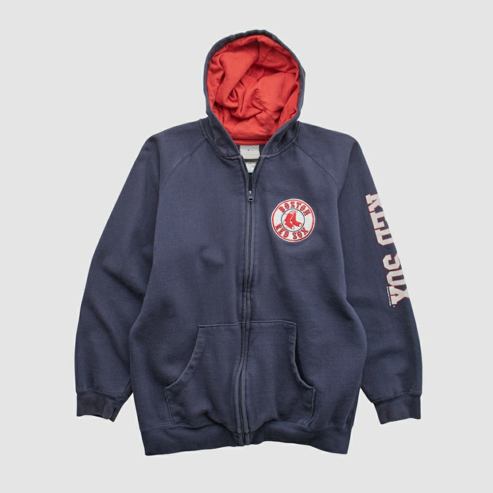 Boston Red Sox Genuine Merchandise 2000s Hooded Full Zip Sweatshirt - MLB Sweatshirts