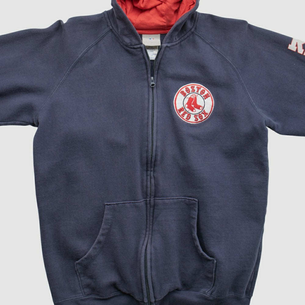 Boston Red Sox Genuine Merchandise 2000s Hooded Full Zip Sweatshirt - MLB Sweatshirts