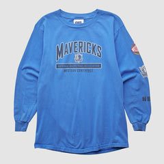 Blue Dallas Mavericks CSA 2000s Long Sleeve T-shirt sale | NBA