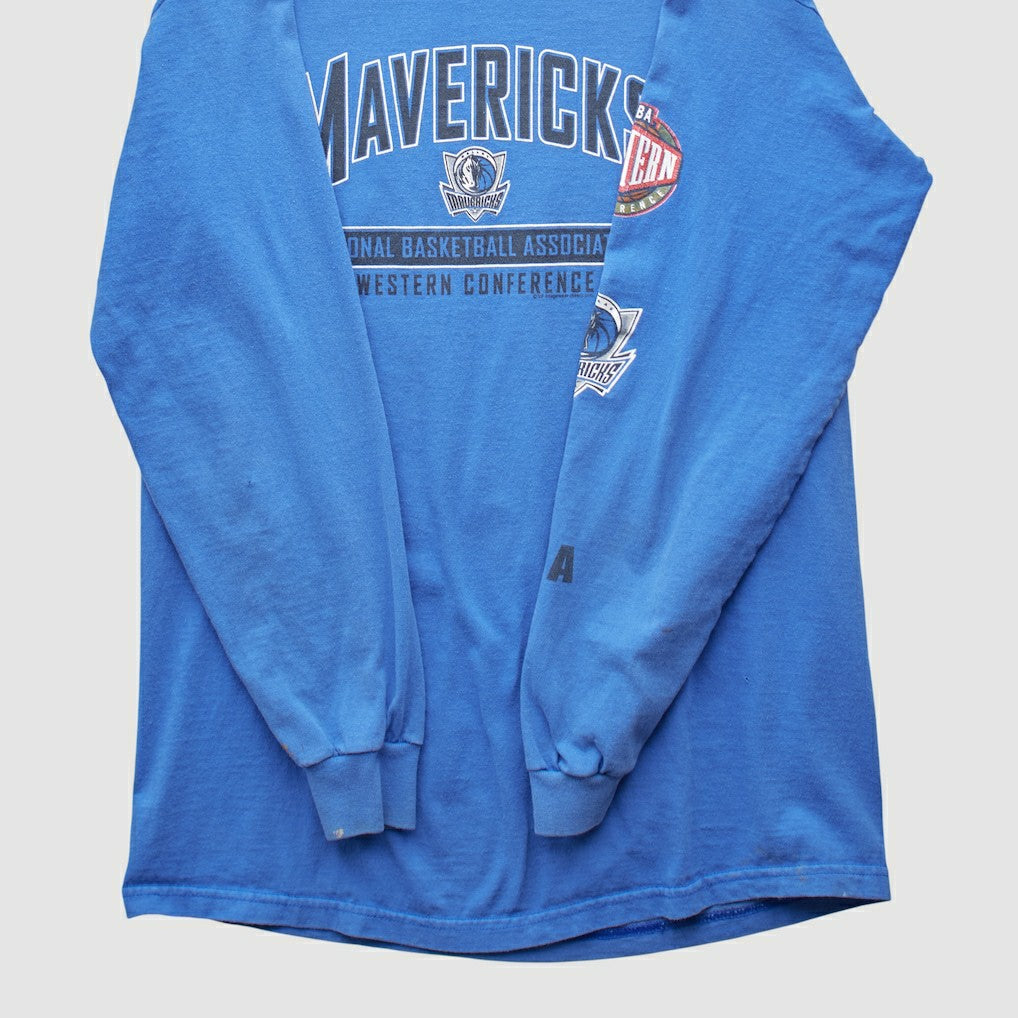 Blue Dallas Mavericks CSA 2000s Long Sleeve T-shirt sale | NBA