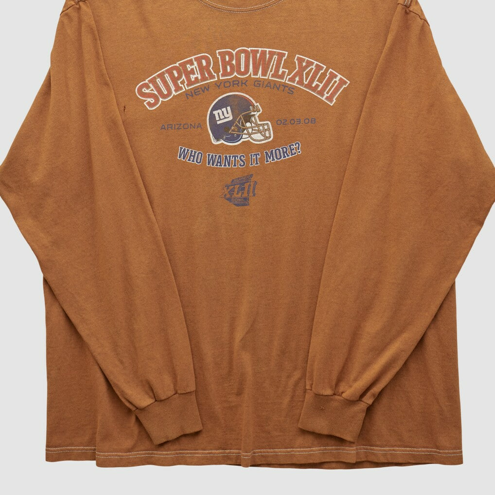 New York Giants Super Bowl XLII 2008 Long Sleeve T-shirt | NFL Hot
