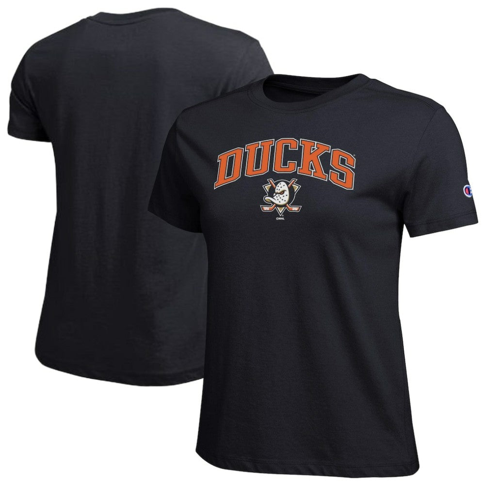 Anaheim Ducks Champion Women's Arch Mascot Logo T-Shirt -  NHL T-shirts