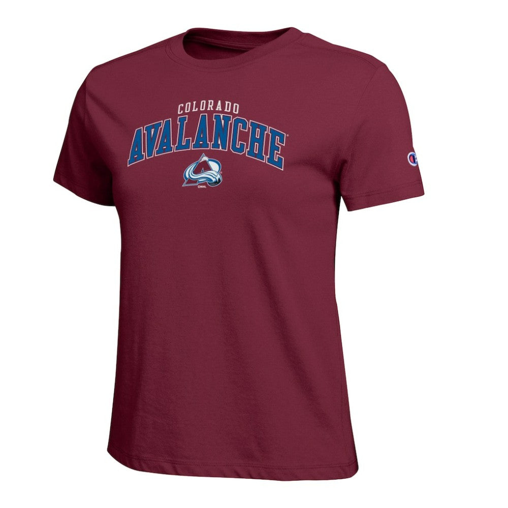 Colorado Avalanche Champion Women's Arch Mascot Logo T-Shirt -  NHL T-shirts