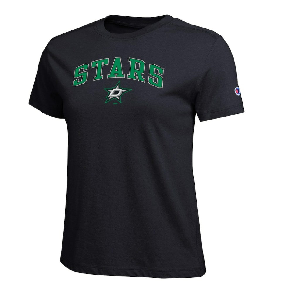 Dallas Stars Champion Women's Arch Mascot Logo T-Shirt -  NHL T-shirts