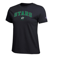 Dallas Stars Champion Women's Arch Mascot Logo T-Shirt -  NHL T-shirts