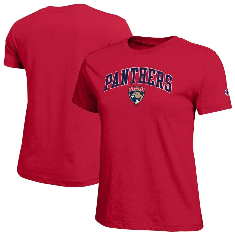 Florida Panthers Champion Women's Arch Mascot Logo T-Shirt -  NHL T-shirts