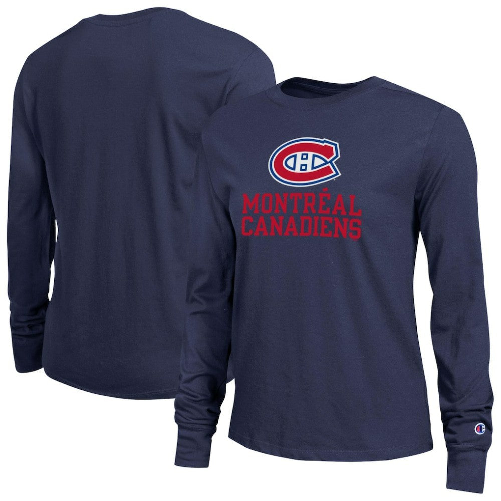 Montreal Canadiens Champion Women's Wordmark Lockup Long Sleeve T-Shirt -  NHL T-shirts