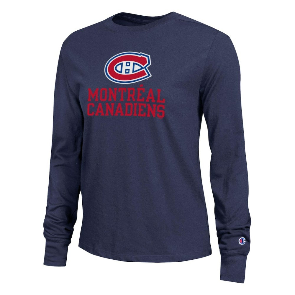 Montreal Canadiens Champion Women's Wordmark Lockup Long Sleeve T-Shirt -  NHL T-shirts