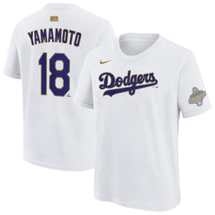 Yoshinobu Yamamoto Los Angeles Dodgers Nike Youth 2026 Gold Collection Name & Number T-Shirt - MLB T-shirts