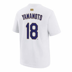 Yoshinobu Yamamoto Los Angeles Dodgers Nike Youth 2026 Gold Collection Name & Number T-Shirt - MLB T-shirts
