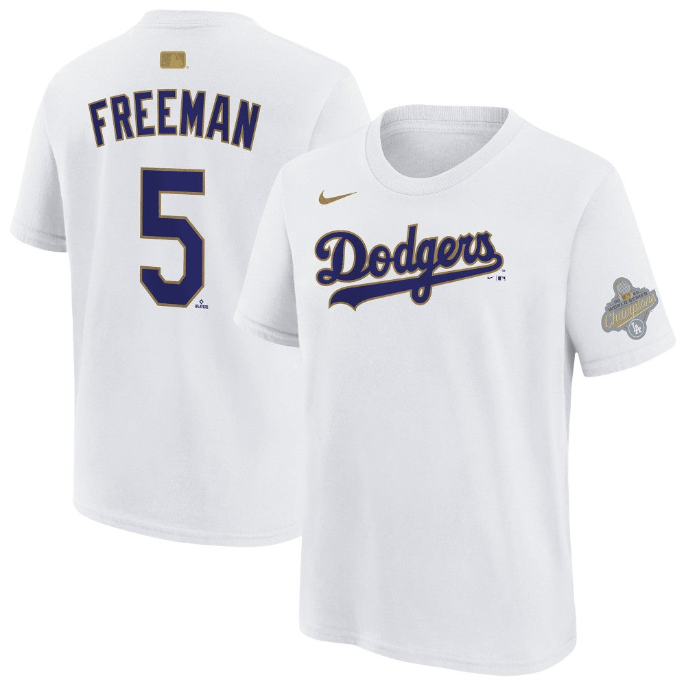 Freddie Freeman Los Angeles Dodgers Nike Youth 2026 Gold Collection Name & Number T-Shirt - MLB T-shirts