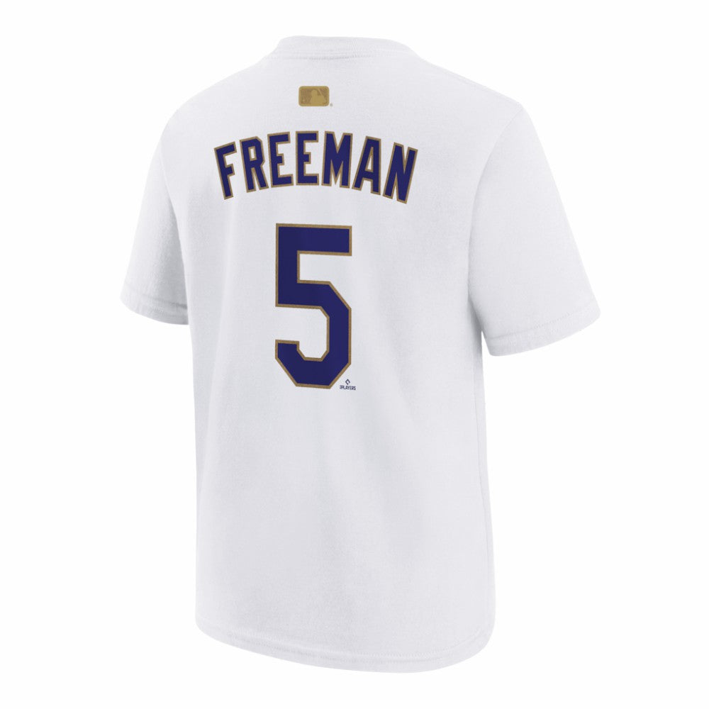 Freddie Freeman Los Angeles Dodgers Nike Youth 2026 Gold Collection Name & Number T-Shirt - MLB T-shirts