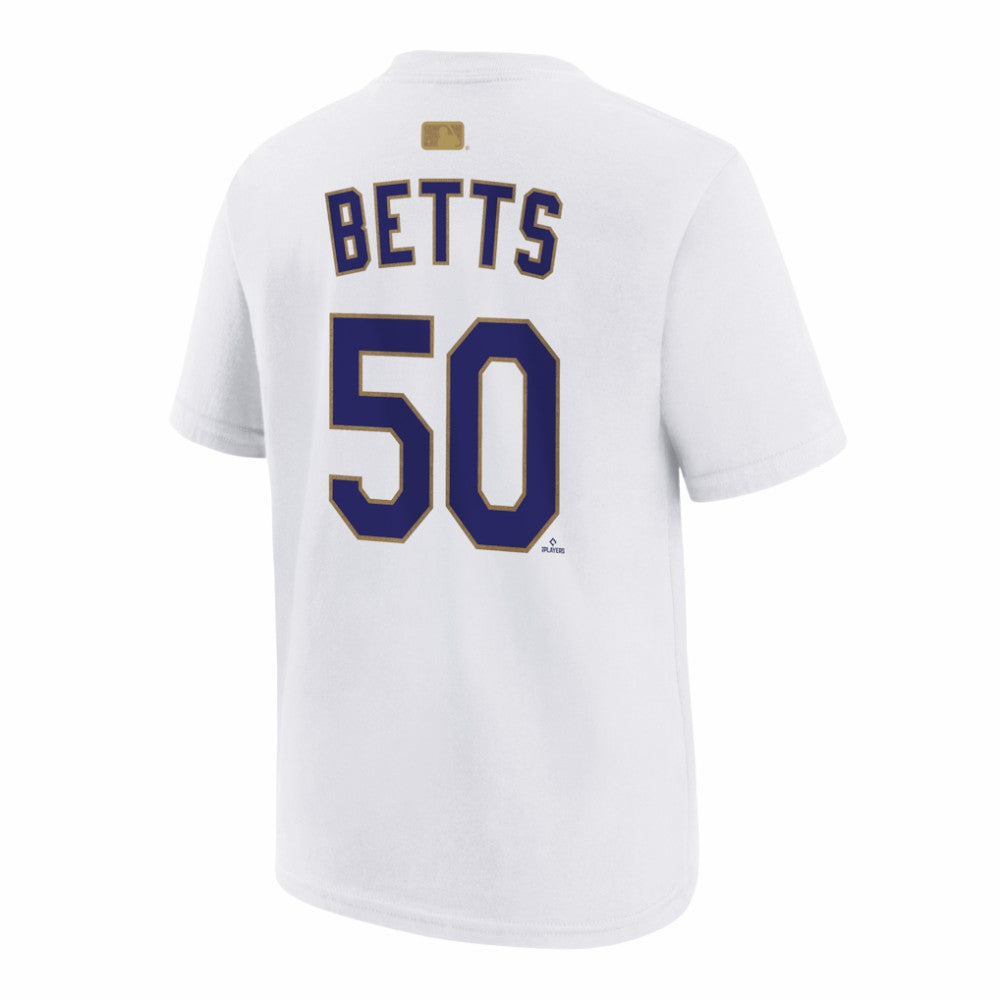 Mookie Betts Los Angeles Dodgers Nike Youth 2026 Gold Collection Name & Number T-Shirt - MLB T-shirts