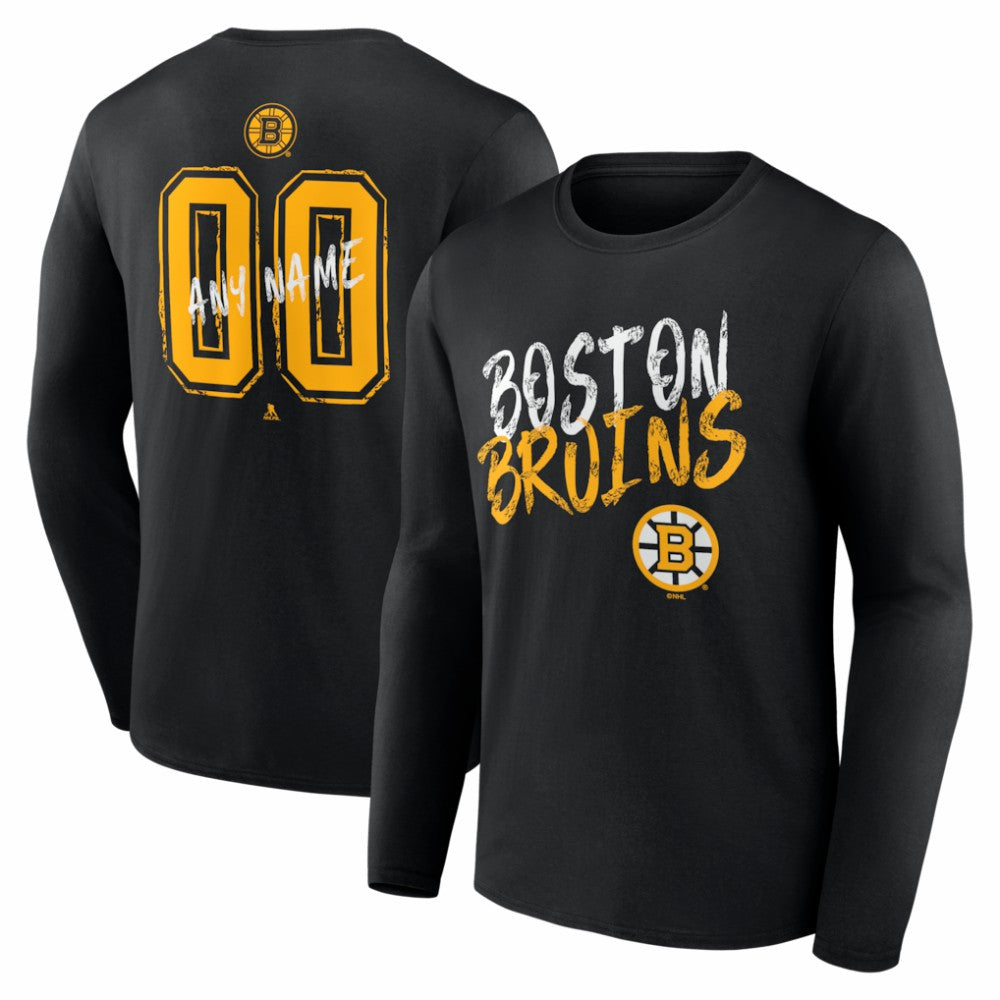 Boston Bruins Hustle Personalized Name & Number Long Sleeve T-Shirt -  NHL T-shirts