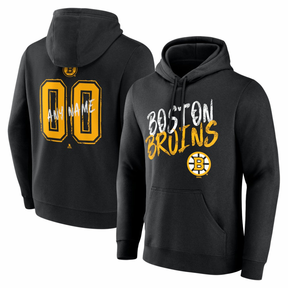 Boston Bruins Hustle Personalized Name & Number Hoodie -  NHL Hoodies