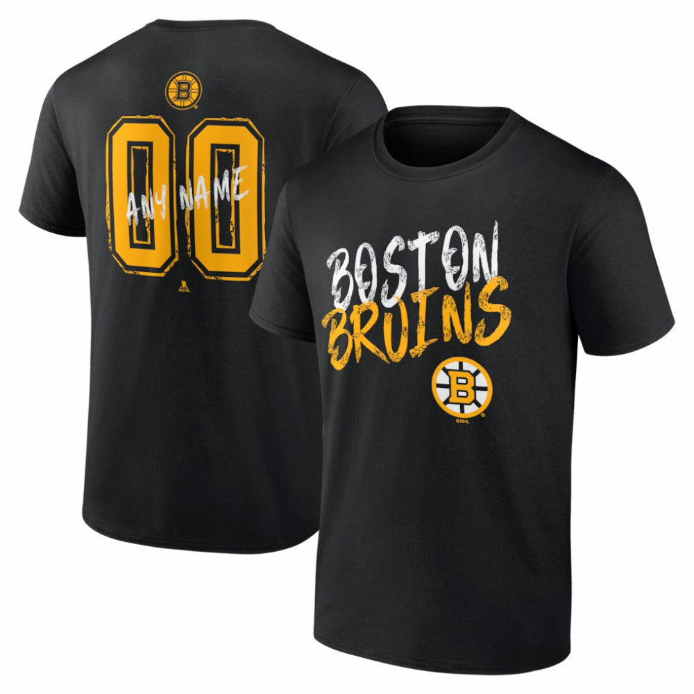 Boston Bruins Hustle Personalized Name & Number T-Shirt -  NHL T-shirts