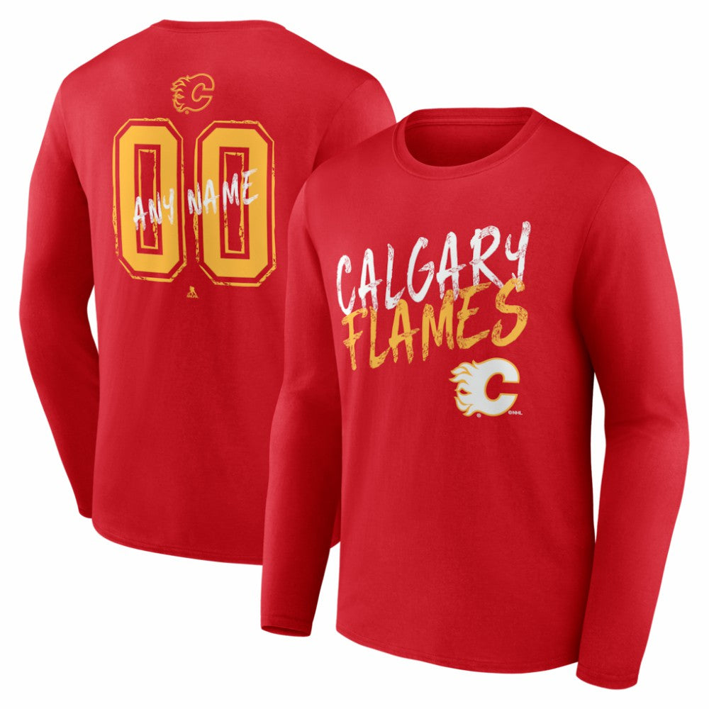 Calgary Flames Hustle Personalized Name & Number Long Sleeve T-Shirt -  NHL T-shirts