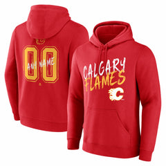 Calgary Flames Hustle Personalized Name & Number Hoodie -  NHL Hoodies