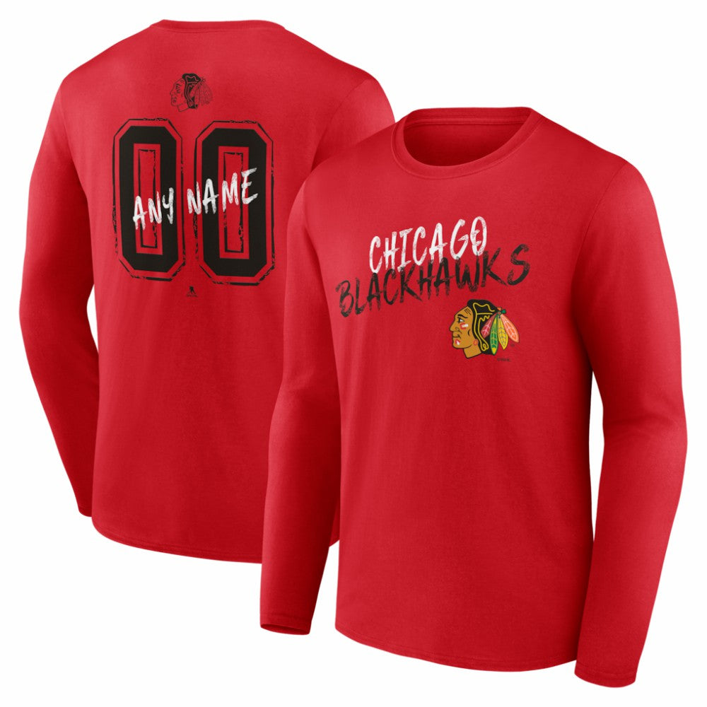 Chicago Blackhawks Hustle Personalized Name & Number Long Sleeve T-Shirt -  NHL T-shirts