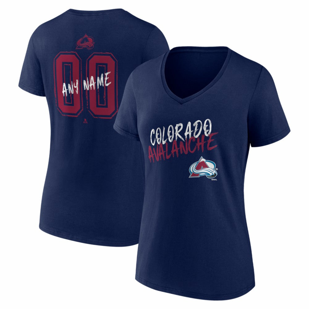 Colorado Avalanche Women's Hustle Personalized Name & Number V-Neck T-Shirt -  NHL T-shirts