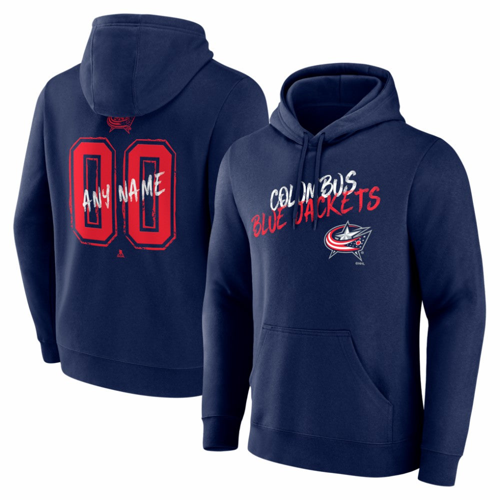 Columbus Blue Jackets Hustle Personalized Name & Number Hoodie -  NHL Hoodies