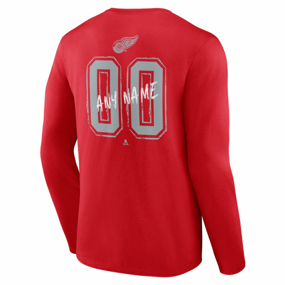 Detroit Red Wings Hustle Personalized Name & Number Long Sleeve T-Shirt -  NHL T-shirts