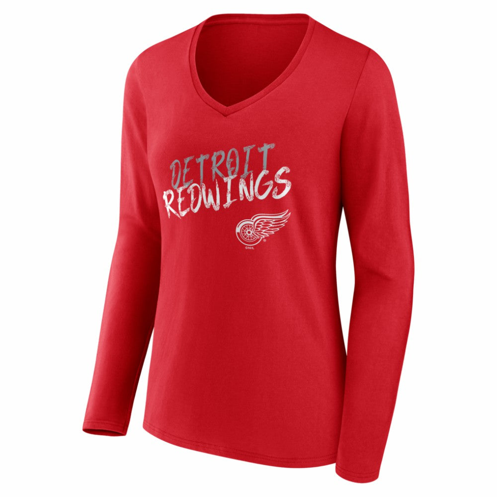 Detroit Red Wings Women's Hustle Personalized Name & Number Long Sleeve V-Neck T-Shirt -  NHL T-shirts