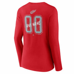 Detroit Red Wings Women's Hustle Personalized Name & Number Long Sleeve V-Neck T-Shirt -  NHL T-shirts