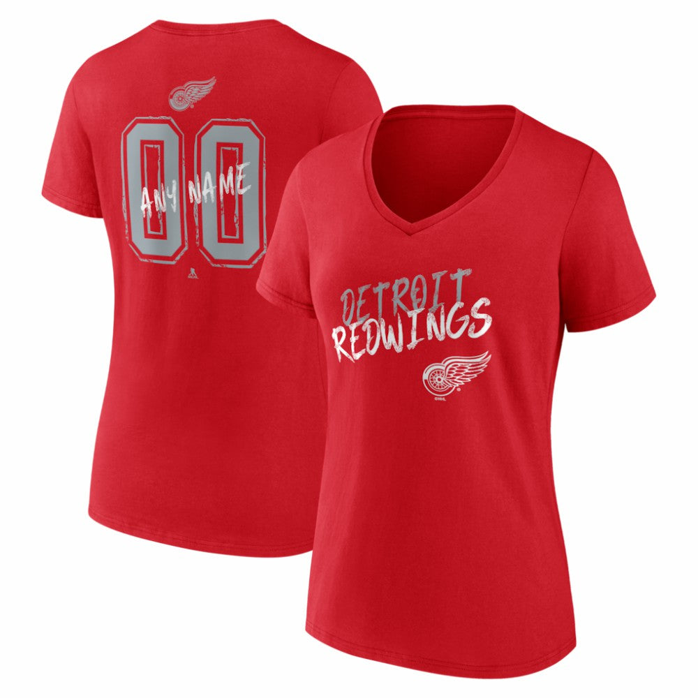 Detroit Red Wings Women's Hustle Personalized Name & Number V-Neck T-Shirt -  NHL T-shirts