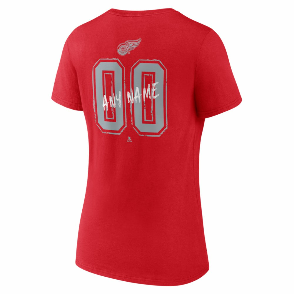 Detroit Red Wings Women's Hustle Personalized Name & Number V-Neck T-Shirt -  NHL T-shirts