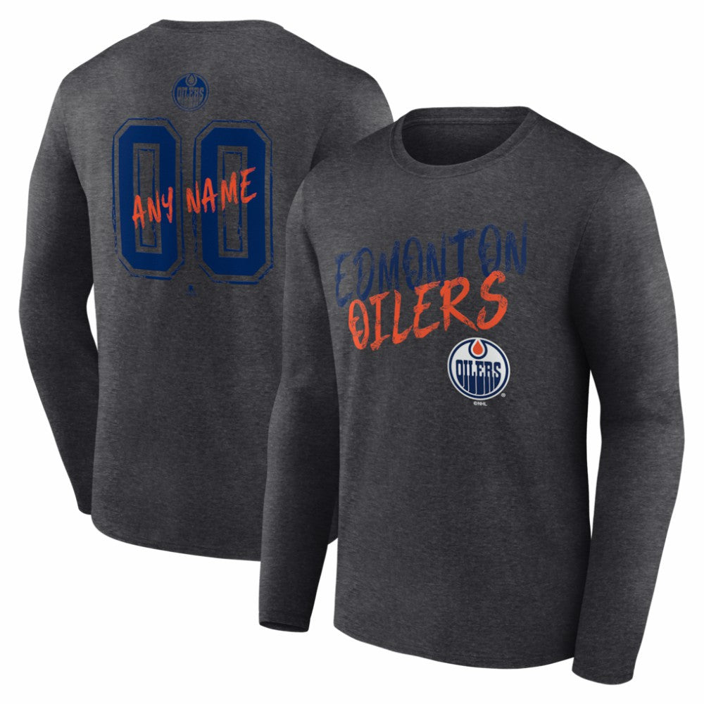 Edmonton Oilers Hustle Personalized Name & Number Long Sleeve T-Shirt -  NHL T-shirts