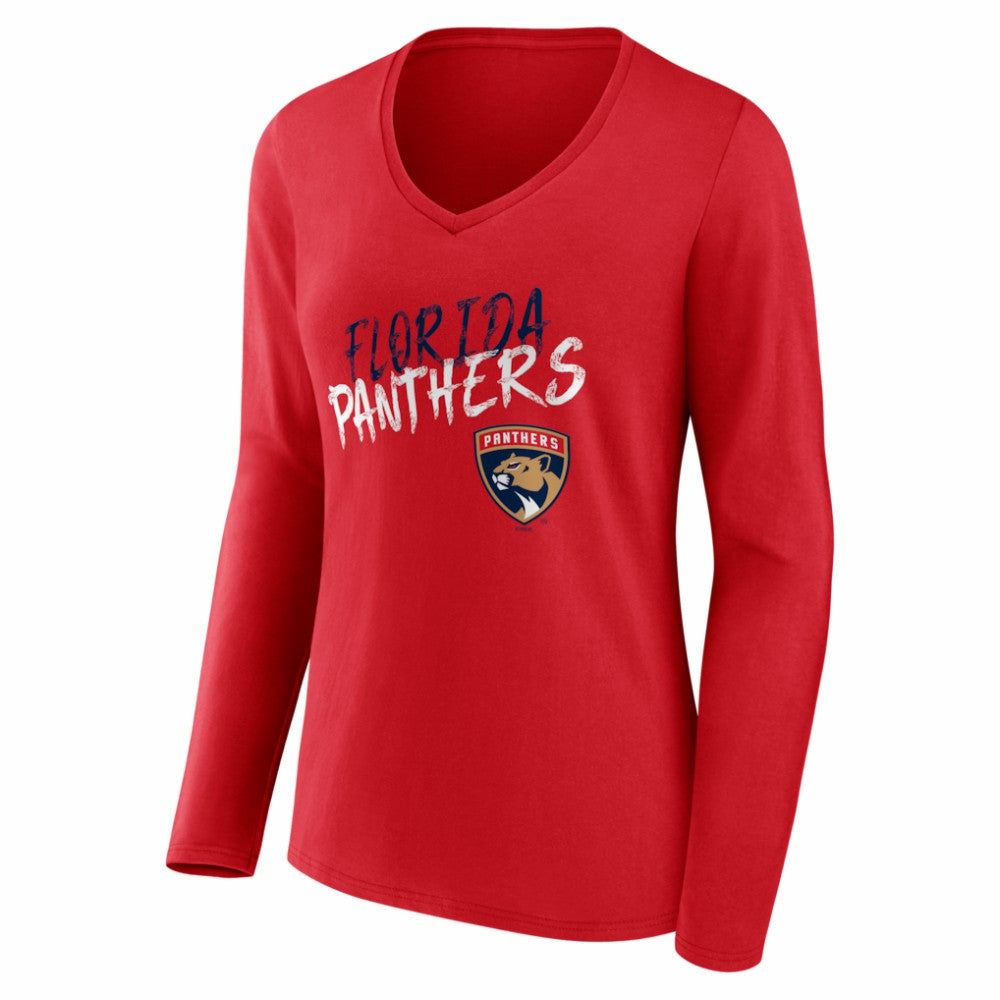 Florida Panthers Women's Hustle Personalized Name & Number Long Sleeve V-Neck T-Shirt -  NHL T-shirts
