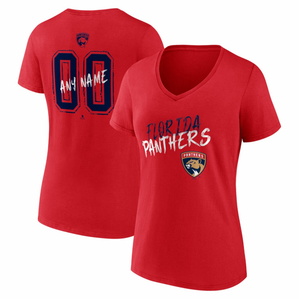Florida Panthers Women's Hustle Personalized Name & Number V-Neck T-Shirt -  NHL T-shirts