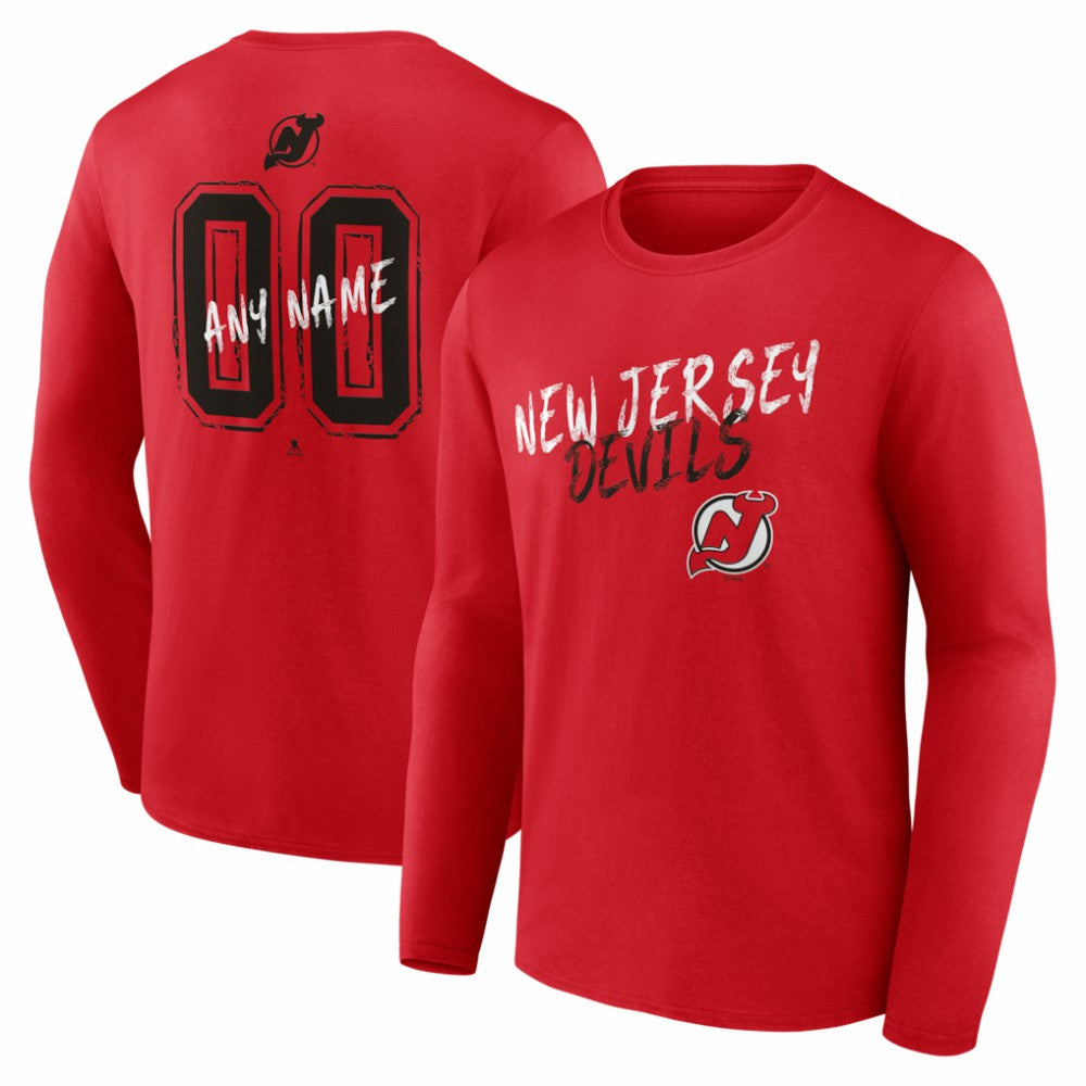 New Jersey Devils Hustle Personalized Name & Number Long Sleeve T-Shirt -  NHL T-shirts