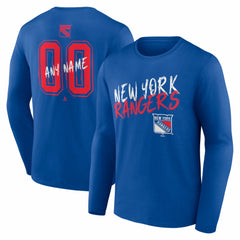 New York Rangers Hustle Personalized Name & Number Long Sleeve T-Shirt -  NHL T-shirts