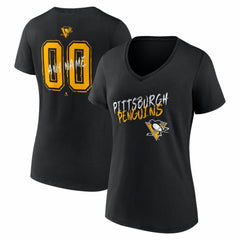 Pittsburgh Penguins Women's Hustle Personalized Name & Number V-Neck T-Shirt -  NHL T-shirts
